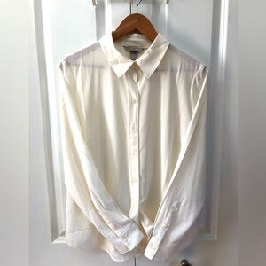 Women’s H&M Large Off White Long Sleeve Button Up